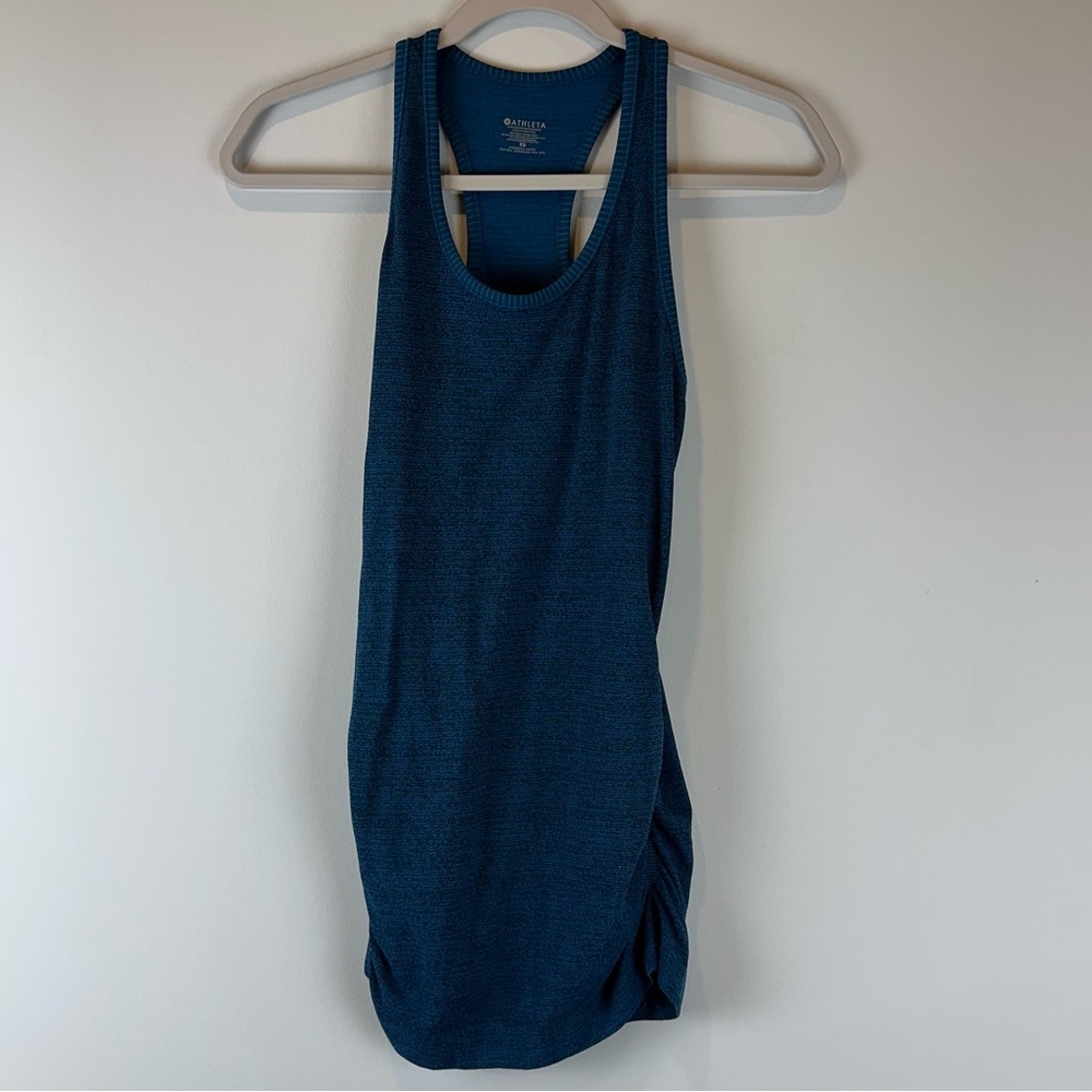 Athleta Dark Blue Black Heathered Speedlight Athletic Athleisure Tank Top XS